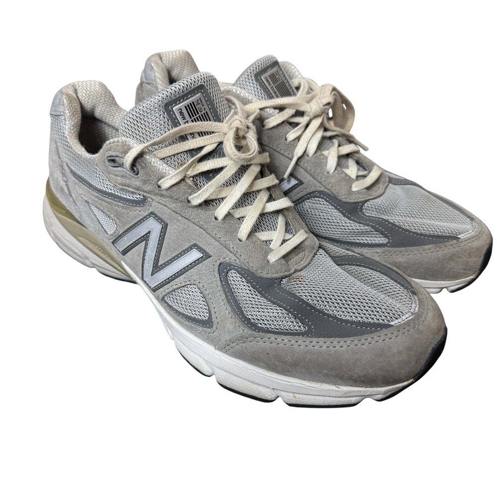 New Balance 990v4 Running Shoes Mens 12 Grey Made In USA Suede Mesh V4 Sneakers